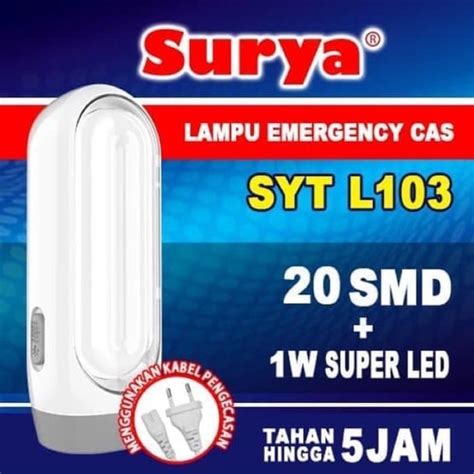 Lampu Emergency LED Surya SYT L103 Lampu Darurat Senter Lazada