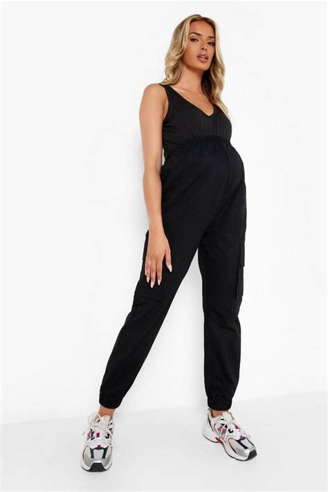 Maternity Elasticated Waist Cargo Trousers Boohoo Uk