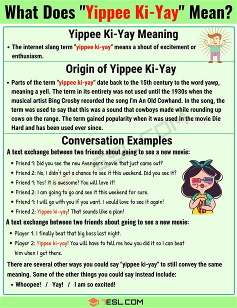 Yippee Ki-Yay Meaning, Origin and Examples • 7ESL