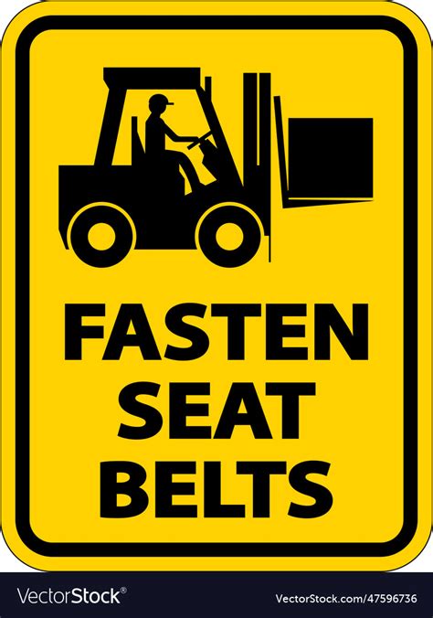 Fasten Seat Belts Label Sign On White Background Vector Image