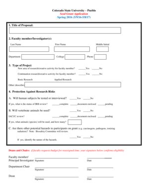 Fillable Online Csupueblo Seed Grant Bapplicationb Form B B