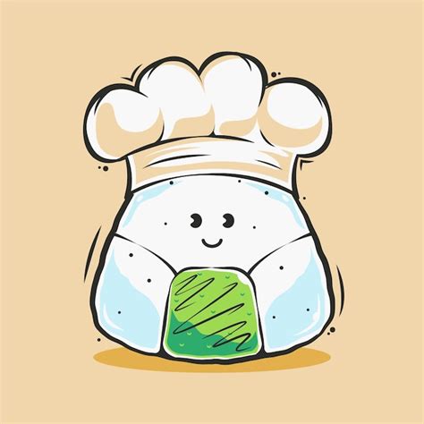 Premium Vector Cute Chef Onigiri Sushi Cartoon Illustration