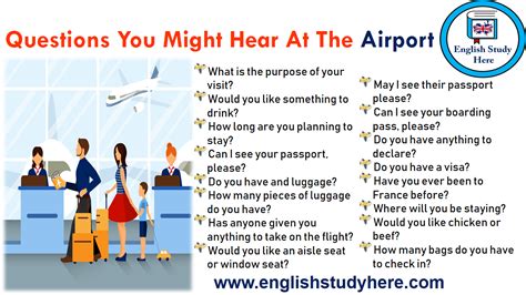 Questions You Might Hear At The Airport - English Study Here