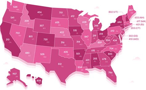 Map Of Us Area Codes - Map