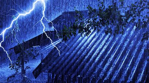 Heavenly Rainstorm Night ⚡ Beat Stress And Insomnia With Heavy Rain On