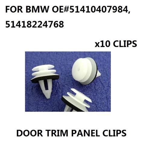 x10 For BMW Interior Plastic Trim Clips Front & Rear Door Card Panel ...