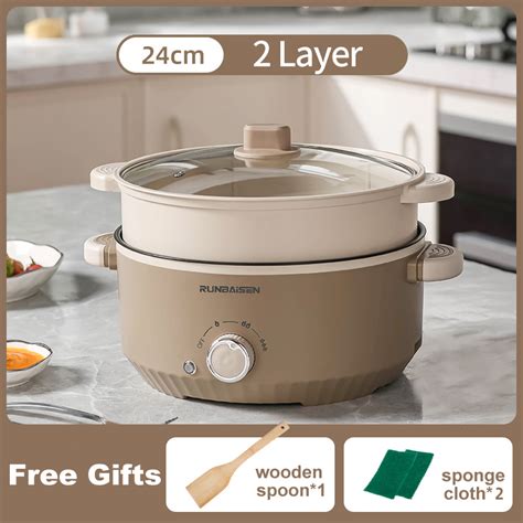 L Large Capacity Electric Cooker With Steamer W Non Stick Multi Functional Electric Pot Hot