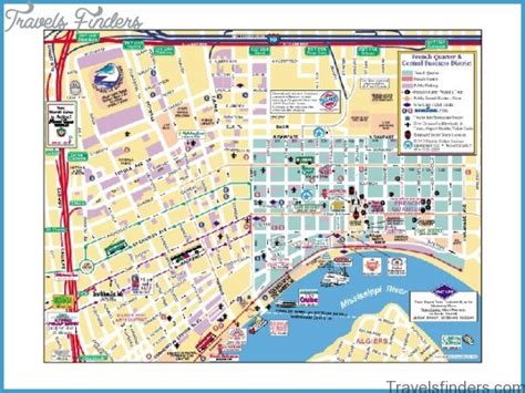 New Orleans Map Tourist Attractions - TravelsFinders.Com