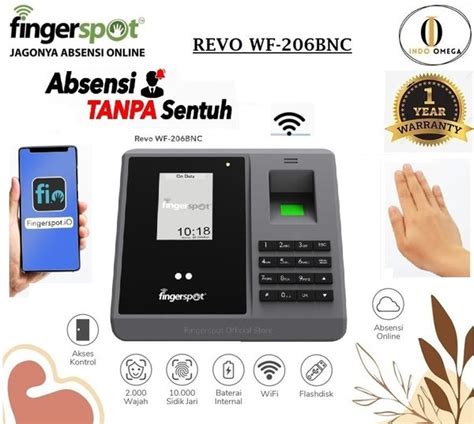 Jual Fingerspot Revo WF 206BNC Mesin Absensi Wajah Fingerprint Wifi