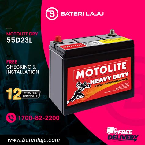 55d23l Motolite Mf Car Battery Proton Preve Exora Innova Toyota