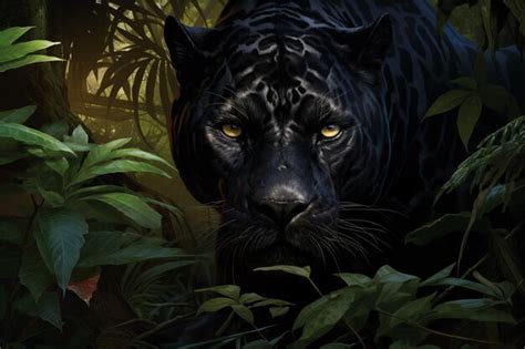 Premium Photo | Black Panther in the Jungle