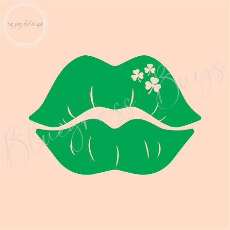 Shamrock Lips Svg St Patricks Day Lips Svg Shamrock Png St Pattys