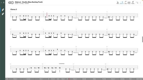 Slipknot Duality Official Bass Backing Track Tab Play Along Youtube
