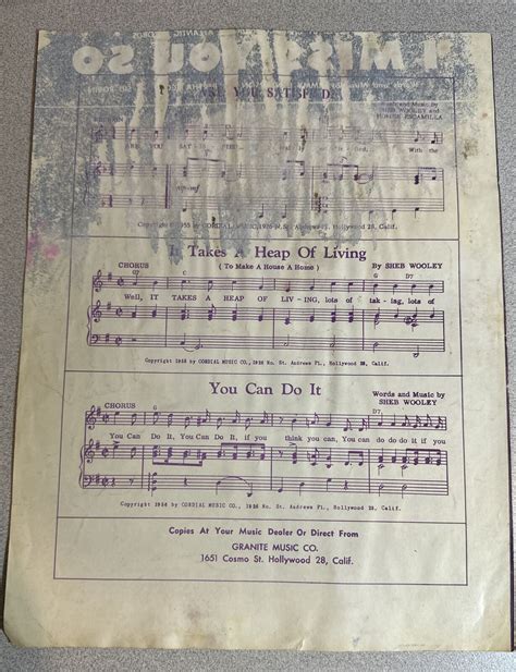 1958 The Purple People Eater Sheb Wooley Sheet Music Cordial Music Rare Ebay