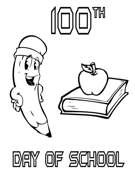 Printable 100th Day Of School Coloring Page Free Printable Coloring