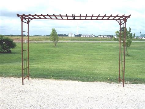 Wrought Iron Double Wide Mission Arbor Big 84 Tall Etsy Metal Garden Trellis Garden Arch Arbor