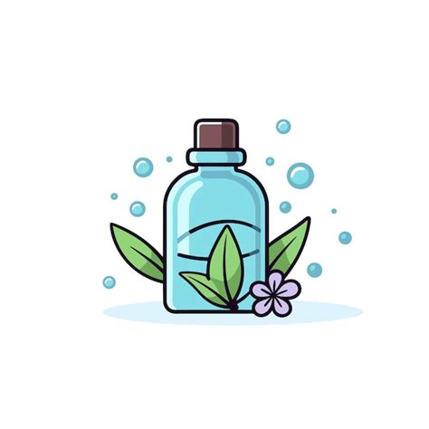 Premium Vector | Vector of a bottle of water with leaves and a flower