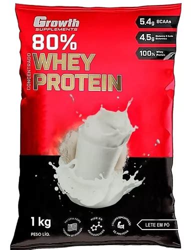 Top Whey Protein Concentrado 80 1kg Growth Supplements Frete Grátis