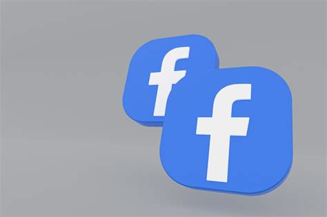 Premium Photo | Facebook application logo rendering on gray