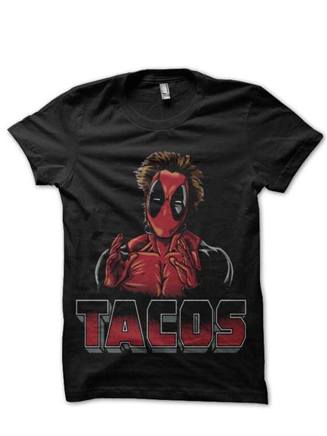 Deadpool Tacos Black T Shirt Swag Shirts