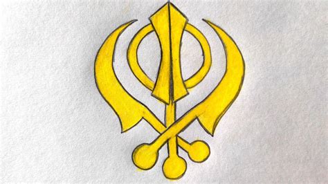 How To Draw Khanda Sikhism Symbol Youtube