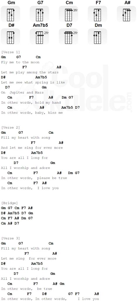 Fly Me To The Moon Ukulele Chords Frank Sinatra