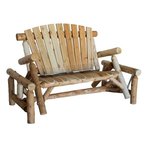 Lakeland Mills 2 Person Natural Cedar Wood Outdoor Glider In The Porch