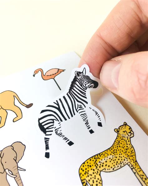 African Animals Sticker Sheet Vinyl Kiss Cut Stickers Etsy