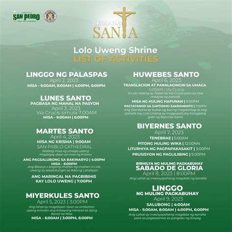 Lolo Uweng Shrine List Of Activities City Of San Pedro Laguna