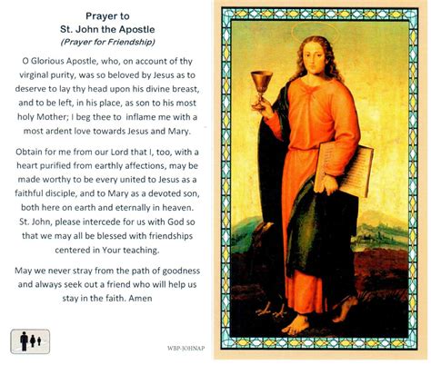 Prayer Holy Card St John Apostle Laminated - Wbp-johnap - Prayer