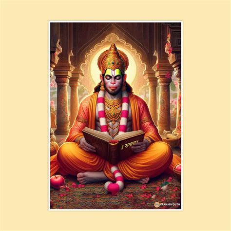 Hanuman Reading Ramayan Poster – VaanarYouth