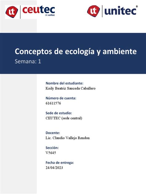 Conceptos De Ecologia Y Ambiente Keily Sauceda Pdf Sustentabilidad Marketing