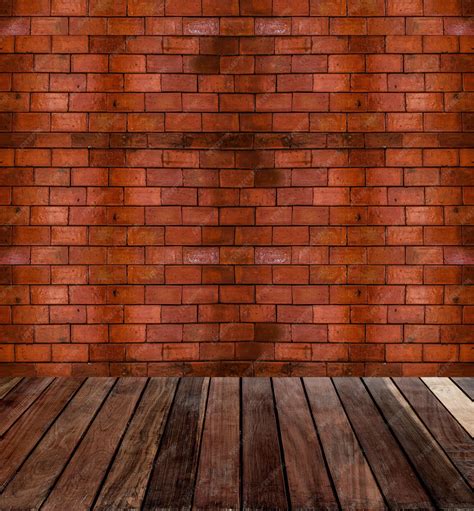 Premium Photo Wood Floor And Brick Wall Background And Texture