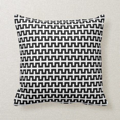 Black and White Geometric Throw Pillow | Zazzle | Geometric throw ...