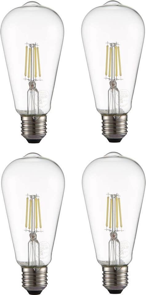 Topleder Led E27 Edison Screw Bulb E27 Bulb 6w Equivalent To 60w 2700k Warm White 800lm