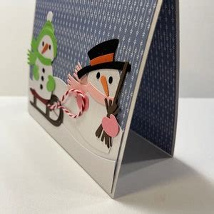 Merry Christmas Snowman Card, 3D Snowman Card, Handmade Christmas Card ...