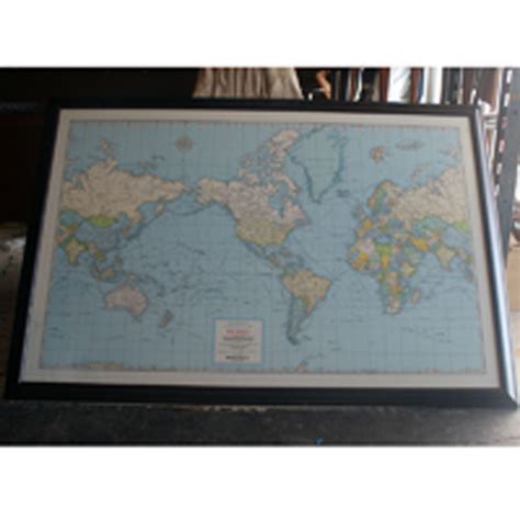 Vintage framed world map – My Store