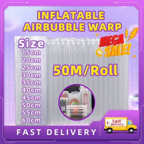 Inflatable Air Bubble Wrap 50m Protective Pack Air Pillows Packaging