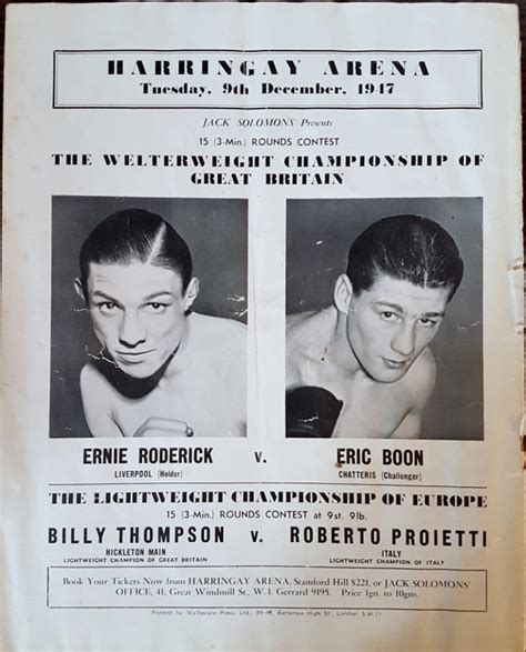 Jack Solomons Presents An International Boxing Tournament Royal Albert