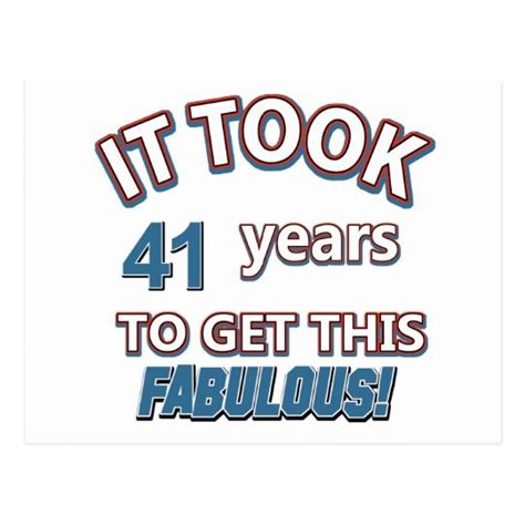 41st Year Birthday Designs Postcard Zazzle Happy 41st Birthday