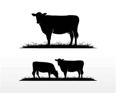 Cow Silhouette Vector Art, Icons, and Graphics for Free Download