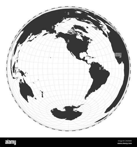 Vector world map. Lambert azimuthal equal-area projection. Plain world ...