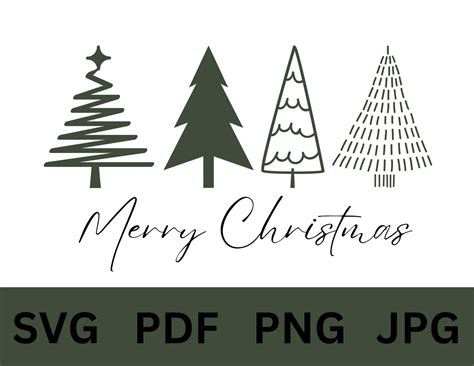 Merry Christmas Svg Christmas Trees Svg Merry Christmas With Etsy