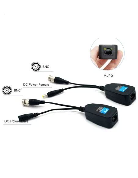 Balun Vidéo BNC à RJ45 Émetteur Récepteur HD