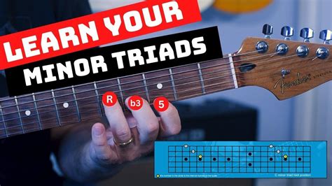 Learn Minor Triads On The Guitar Strings 12 And 3 With Inversions Youtube