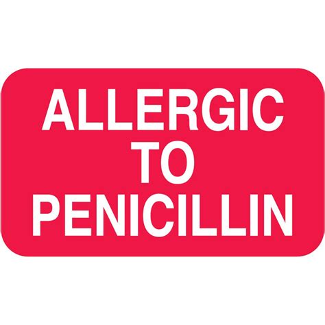 Arden Label MAP3380 Allergic To Penicillin Label 1 1/2"W x 7/8"H