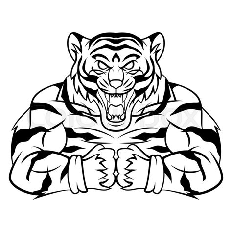 Tiger Strong Mascot Stock Vector Colourbox