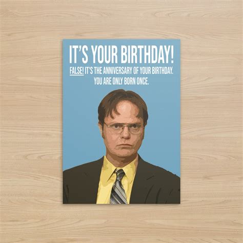 Dwight Schrute Birthday Card The Office Us Birthday Card Etsy