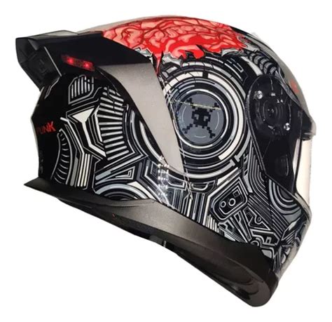 Casco Moto Certificado Dot Abatible Luz Led Ks Alfa Gafa