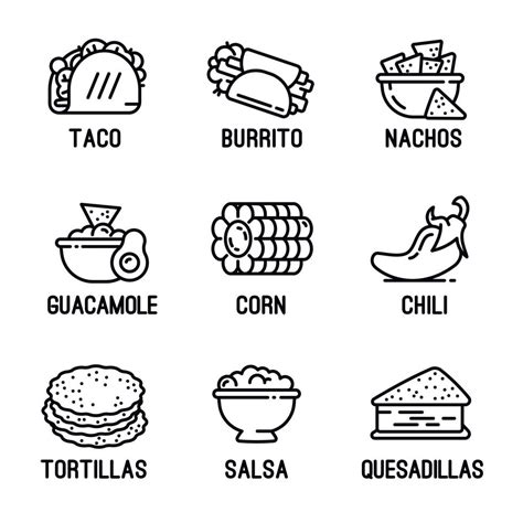 Dibujos De Comida Mexicana Para Colorear